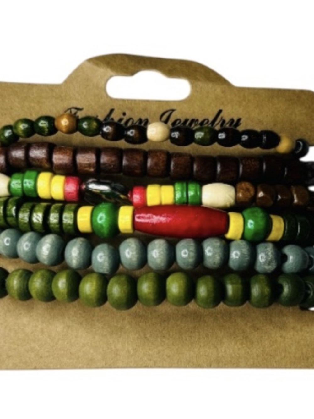 2 for $10 NWT Fashion Jewelry Men's Brown Beaded Bracelet Set